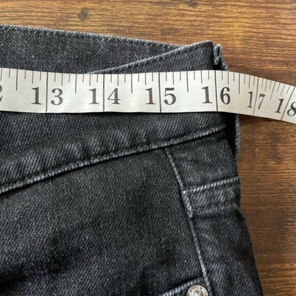 Helmet Lang black UNISEX mid rise button fly raw hem straight leg jeans M/32W/29 - Picture 9 of 11